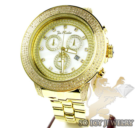 Mens joe rodeo yellow stainless steel pilot diamond watch 3.15ct jrpl3 - Image 1