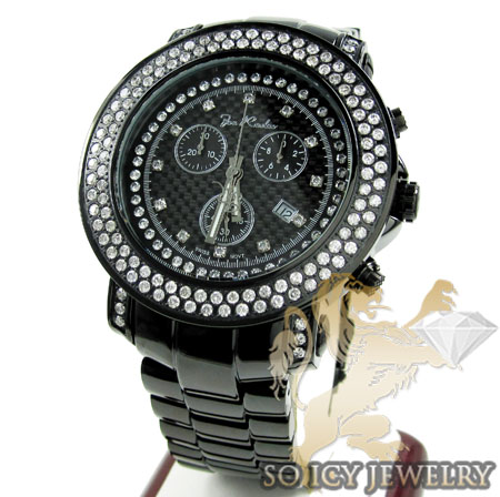 Mens joe rodeo black stainless steel junior diamond watch 4.75ct jju80