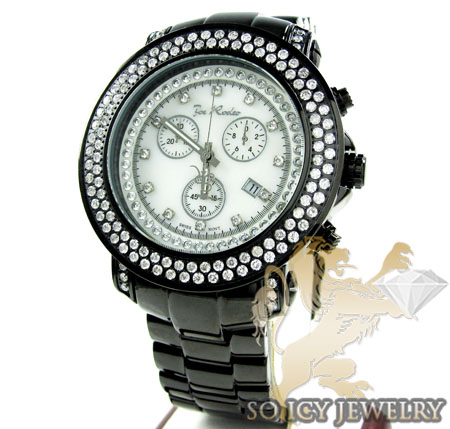 Mens joe rodeo black stainless steel junior diamond watch 4.75ct jju81
