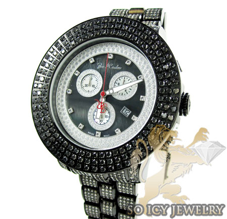 Mens joe rodeo black stainless steel pilot black diamond watch 17.00ct jrpl29