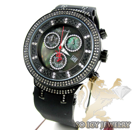 Mens joe rodeo black stainless steel master diamond watch 2.20ct jjm66 - Image 1
