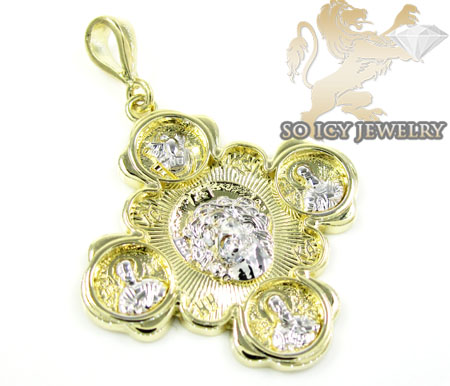 14k yellow gold fancy cross - Image 1