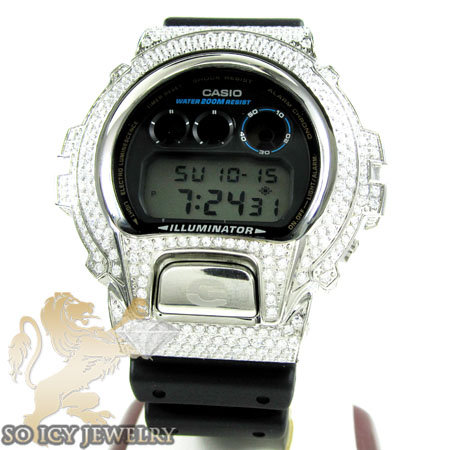 Mens white cz dw-6900 g-shock watch 5.00ct - Image 1
