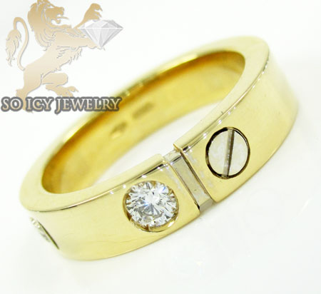 Mens baraka 18k white & yellow gold diamond wedding band 0.15ct 