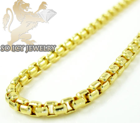 14k yellow gold box link chain 16-30 inch 2mm - Image 1