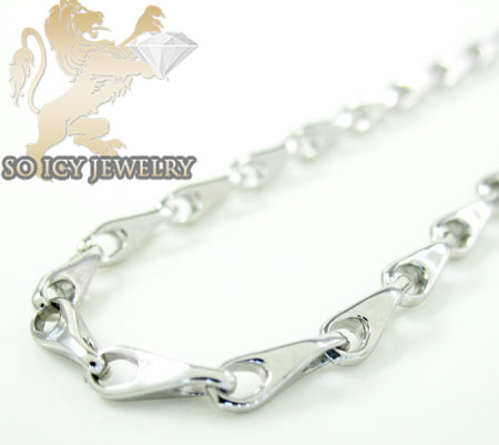 14k white gold bullet link chain 18 inch 2mm