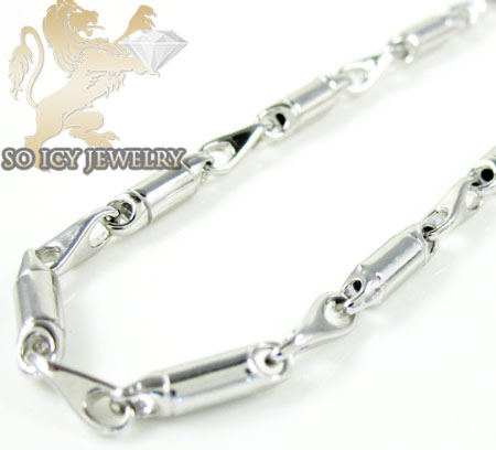 Buy 14k White Gold Bullet Link Chain 22 Inch 2.5mm Online at SO
