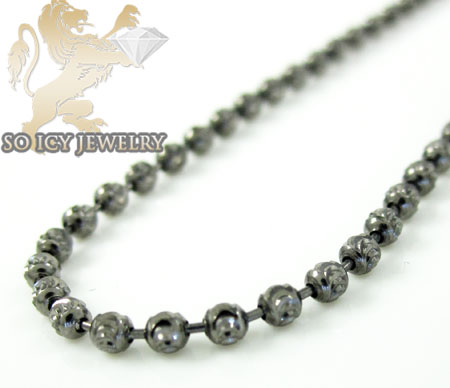 14k black gold crescent moon cut ball bead chain 20-24