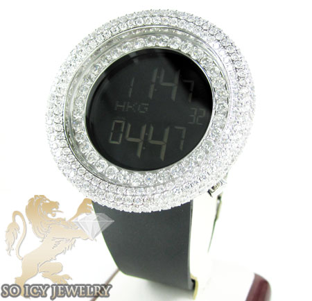 White cz techno com kc digital big bezel watch 10.00ct - Image 1