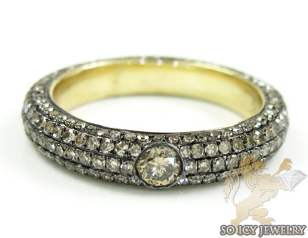 14k yellow gold champagne diamond wedding band 1.75ct