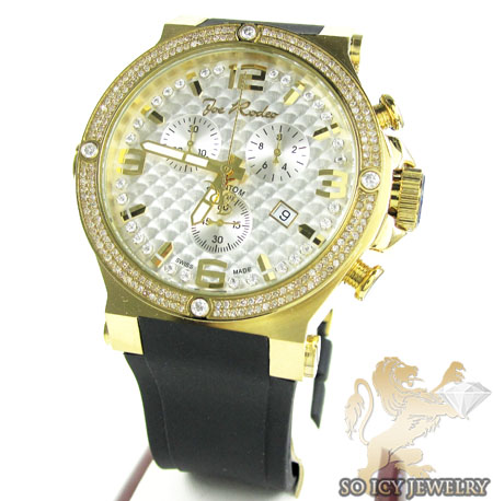 Mens joe rodeo yellow stainless steel phantom diamond watch 2.25ct - Image 1