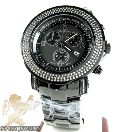 Mens joe rodeo black stainless steel junior diamond watch 2.50ct - Image 1