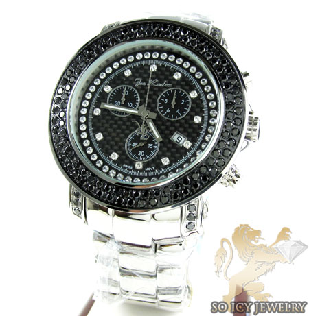 Mens joe rodeo black stainless steel junior diamond watch 4.75ct 