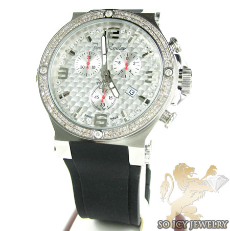 Mens joe rodeo white stainless steel phantom diamond watch 2.25ct - Image 1