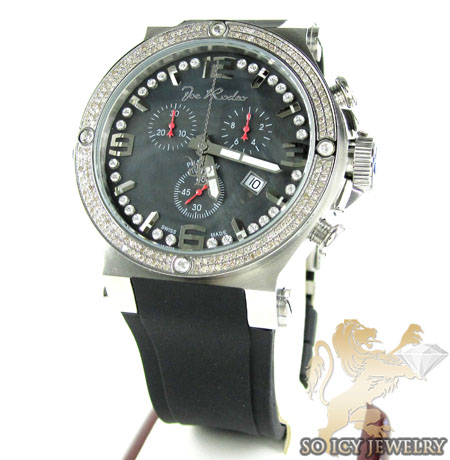 Mens joe rodeo white stainless steel phantom diamond watch 2.25ct