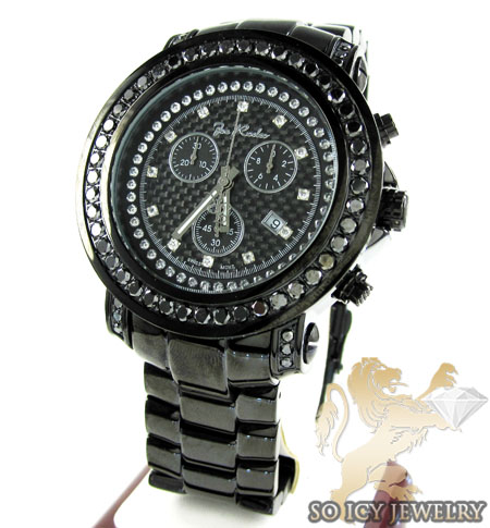 Mens joe rodeo black stainless steel junior diamond watch 6.50ct - Image 1
