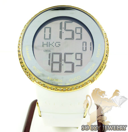 Mens canary diamond igucci digital grammy edition watch 2.00ct