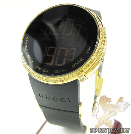Mens full diamond case igucci digital grammy edition watch 5.00ct