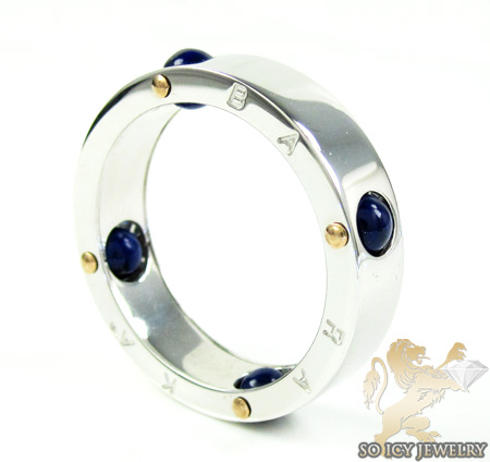 Mens baraka 18k white gold & blue onyx ring - Image 1
