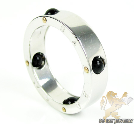 Mens baraka 18k white gold & black onyx ring - Image 1