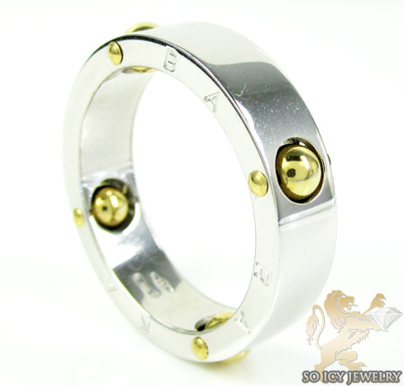 Mens baraka 18k white & yellow gold ring