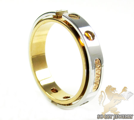 Mens baraka 18k white & rose gold ring - Image 1