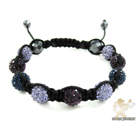 Multi colors rhinestone macramé faceted bead rope bracelet 9.00ct