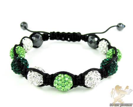 Multi colors rhinestone macramé faceted bead rope bracelet 9.00ct