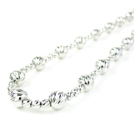 925 white sterling silver diamond cut bead chain 20-24 inch 5.75mm