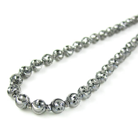 14k black gold diamond cut bead chain 22 inch 4mm - Image 1