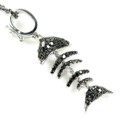 18k white gold black diamond zodiac pendant 0.35ct