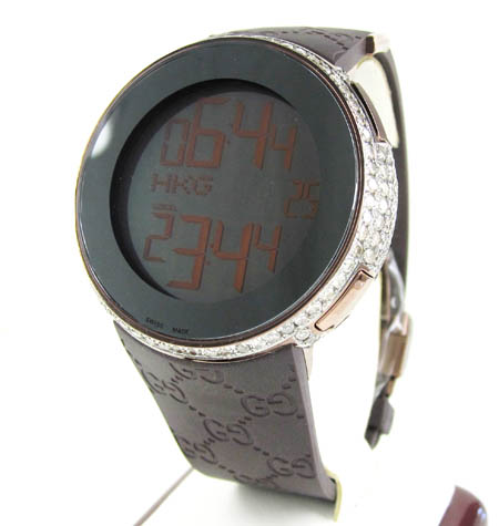 Mens full diamond case  igucci digital watch 5.50ct