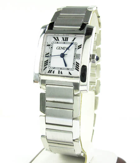Ladies 14k white gold geneve automatic watch 