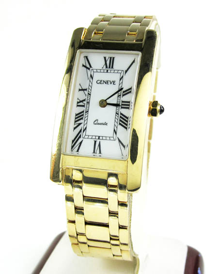 Ladies 14k yellow gold geneve quartz watch