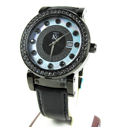Techno com kc black diamond pearl watch 4.00ct