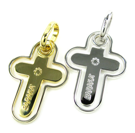 Unisex baraka 18k gold cross