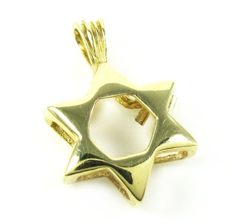 14k yellow gold jewish star of david pendant - Image 1