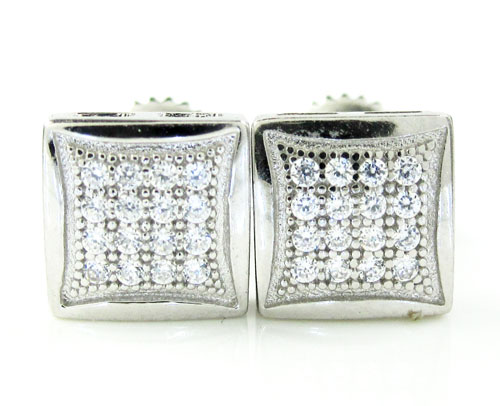 .925 white sterling silver white cz earrings 0.32ct