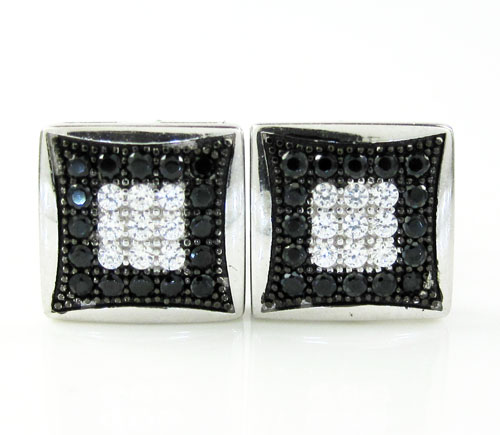 .925 white sterling silver white cz earrings 0.50ct