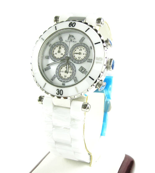 Ladies techno master white ceramic watch - Image 1