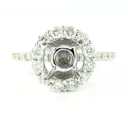 18k white gold round diamond semi mount ring 1.13ct - Image 1