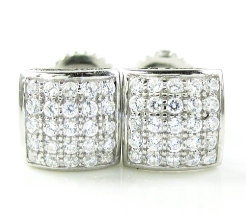 .925 white sterling silver white cz earrings 0.50ct