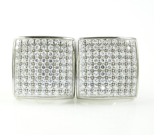 .925 white sterling silver white cz earrings 1.62ct