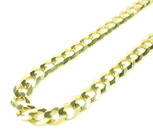 10k yellow gold cuban chain 16-26 inch 5.75mm - Image 1