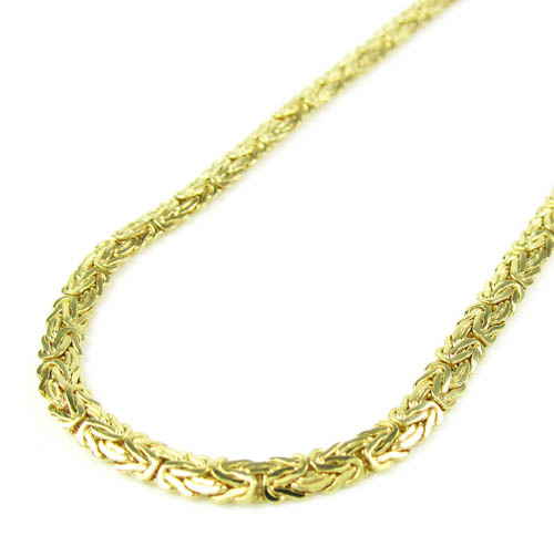 10k yellow gold flat byzantine chain 16 inch 4mm - Image 1