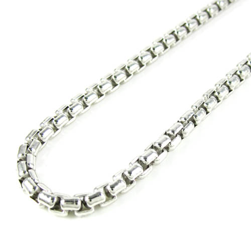 925 white sterling silver box link chain 16-26 inch 3.5mm - Image 1
