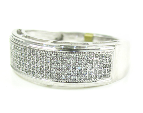 Mens 10k white gold diamond wedding band 0.40ct