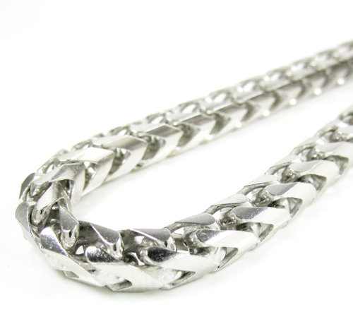 10k white gold solid franco link bracelet 8.75 inches 5.25mm - Image 1
