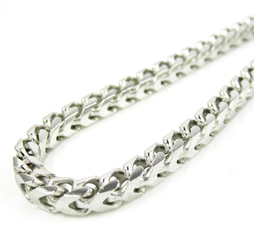 10k white gold solid franco link bracelet 8.50 inches 3.65mm