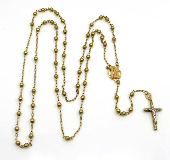 Rosary Gold Necklaces , Rosary Chains, Rosary Diamond Cut Beads, Rosary ...